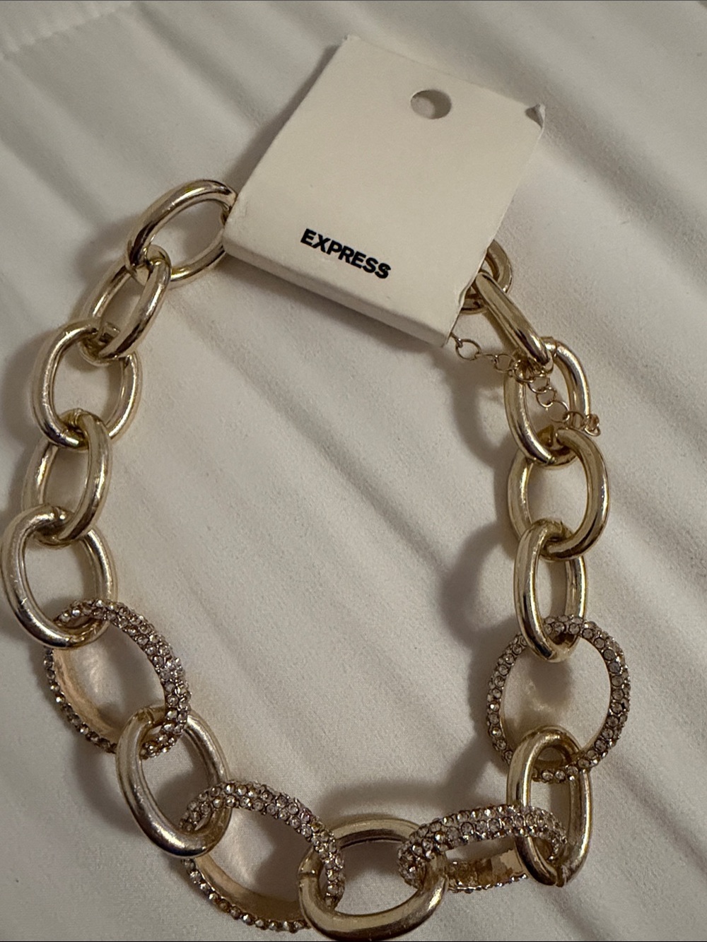 Express Gold Crystal-Embellished Link Necklace